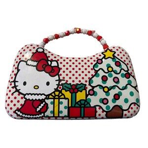 Hello Kitty Carry All Metal Tin Purse, Lunch Box Beaded 2023 Christmas Holiday